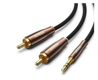 Kabel audio UGREEN AV170 Kabel 2x RCA Cinch jack 3.5mm 2m czarny